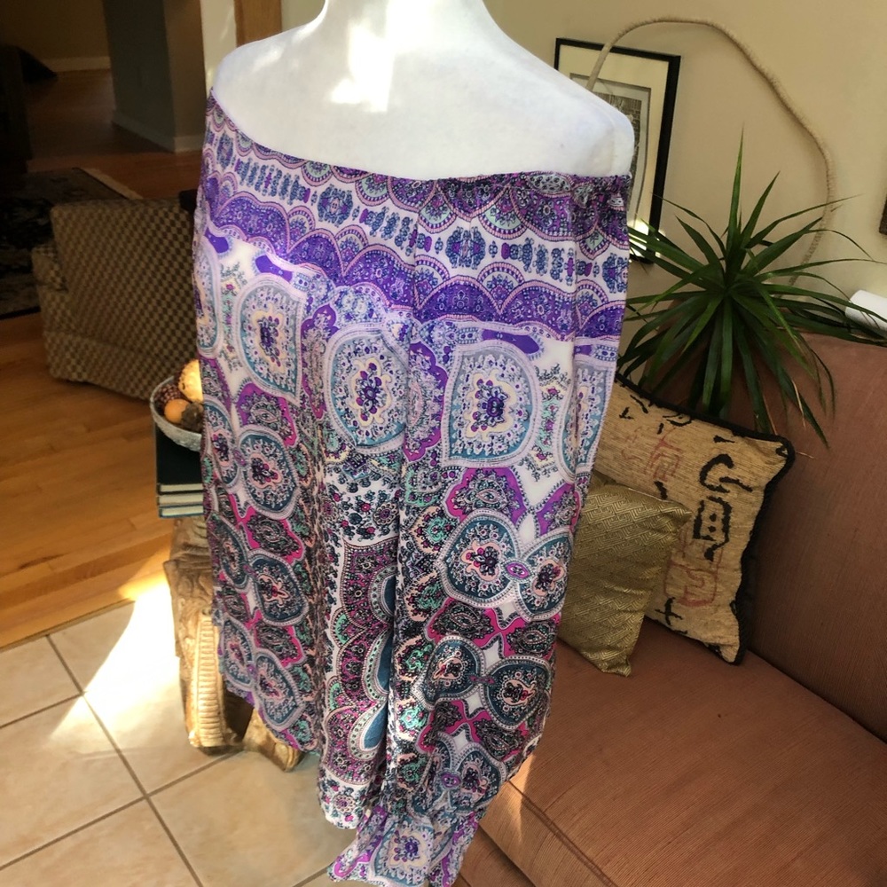 Nanette Lepore Size 12 Silk Off The Shoulder Blouse
